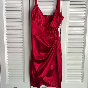 Red corset like dress